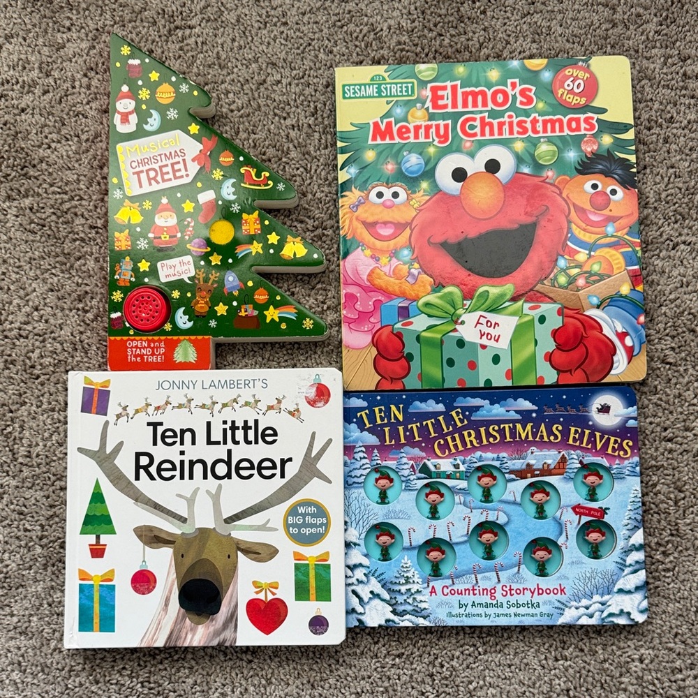 Set of 4 interactive Christmas Books
